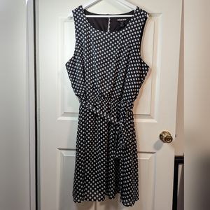 Paper Doll sleeveless black polka dot Fit And Flare dress plus size 3X